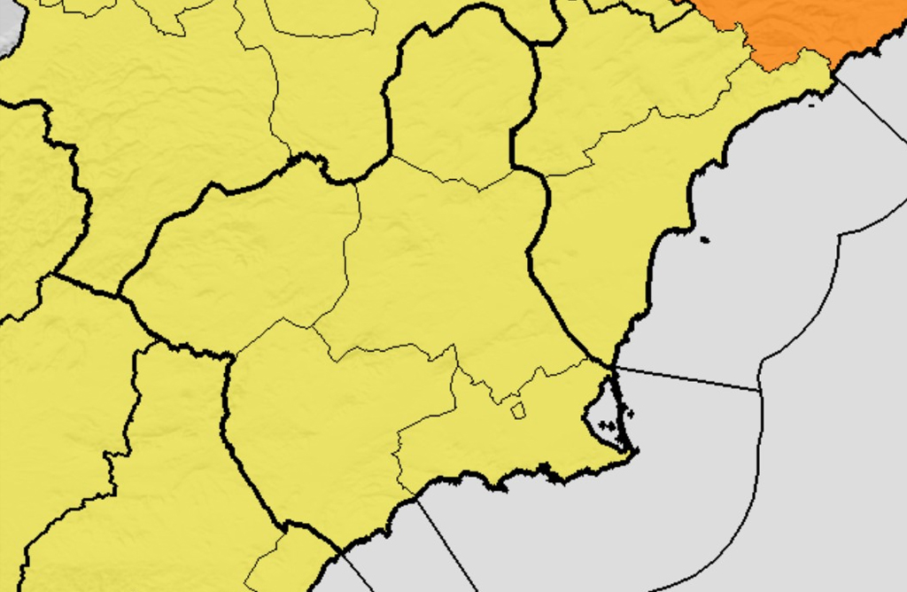 La Regi�n de Murcia, en alerta amarilla por lluvias y tormentas para la jornada del 7 de mayo